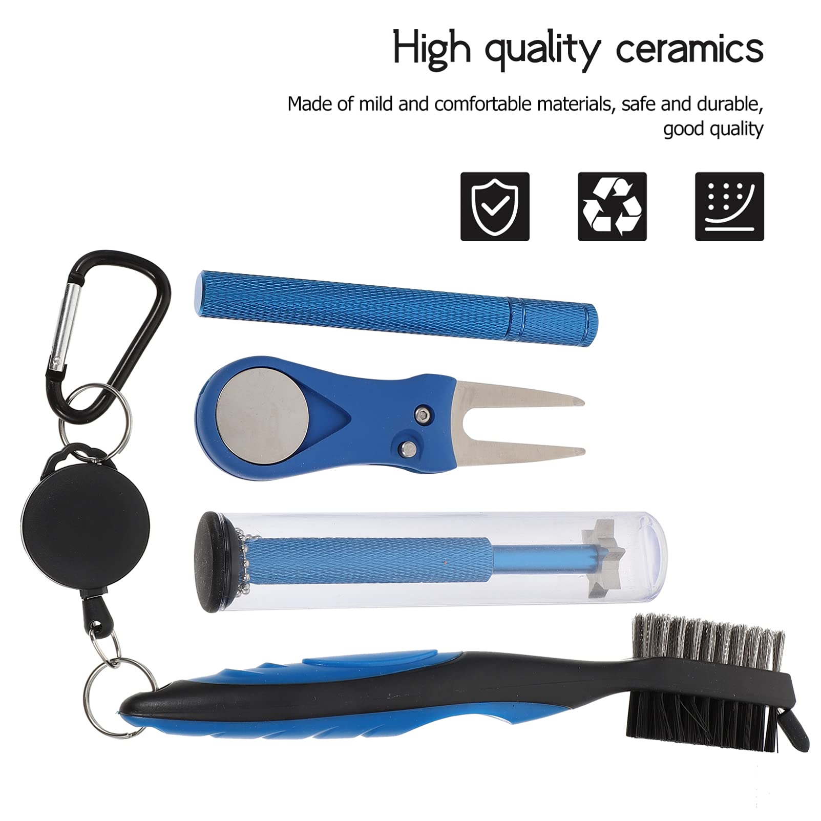 LIOOBO Golf Club Cleaner - Retractable Double Sided Brush for Golf Club Cleaning | Golf Cleaning Tool & Accessories | Perfect for On-Course Cleaning, Driving Range Maintenance & Home Golf Equipment Care
