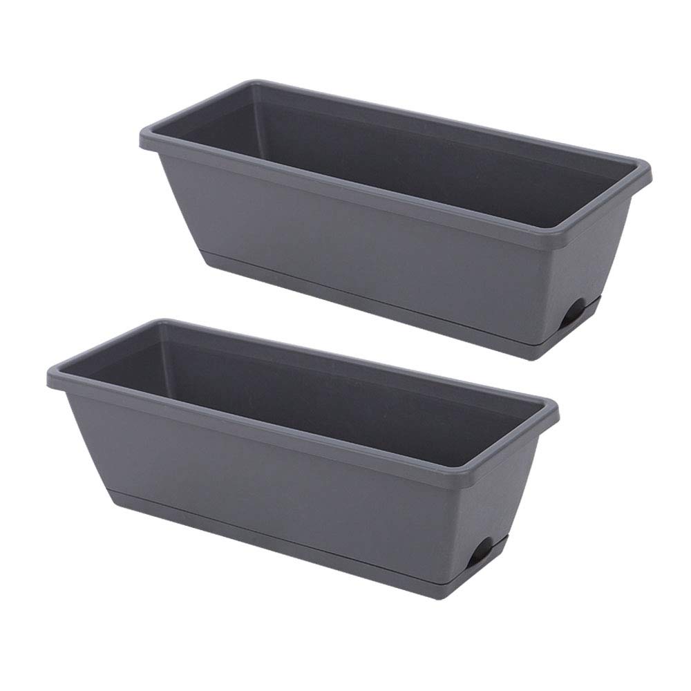 FDSF 2-Pack Self-Watering Rectangular Planters - Modern Decorative Flower Pots & Window Boxes for Indoor Plants, Herbs, Succulents | Perfect for Home, Office, Balcony & Kitchen Decor
