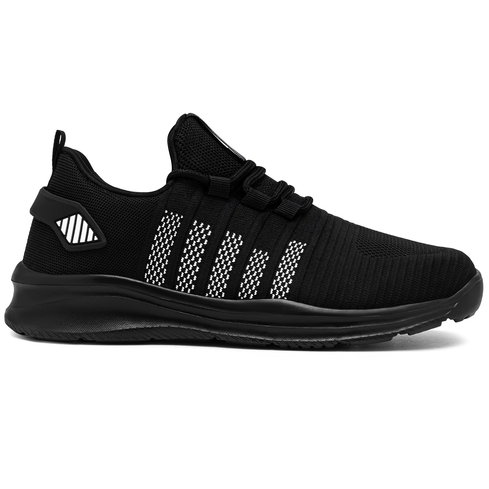 Waterproof Running Shoes for Men & Women - Lightweight Slip-On Sneakers for Walking, Tennis & Gym - Non-Slip Black & White Athletic Shoes (Size 9) - Perfect for Outdoor Jogging, Workouts & Daily Wear
