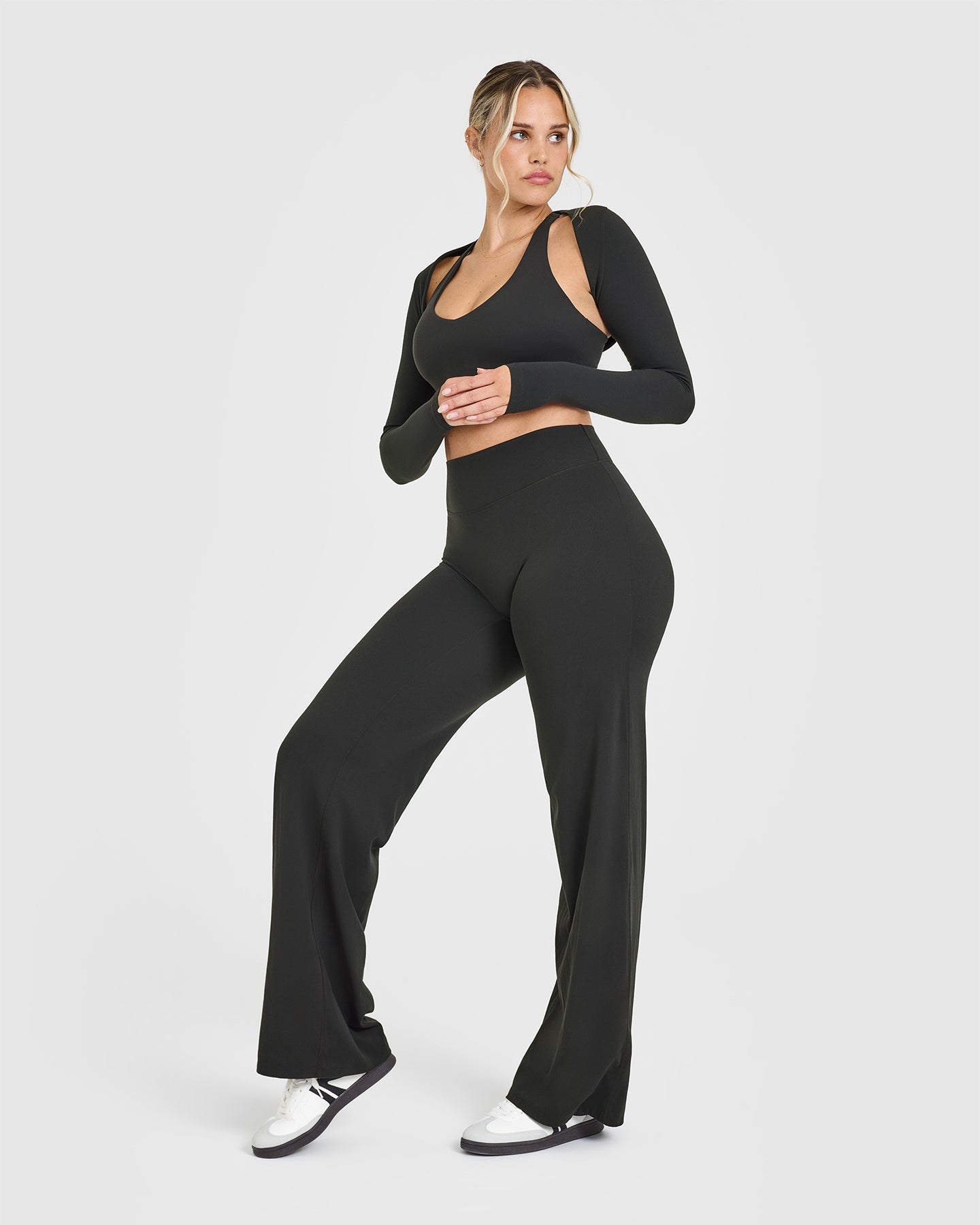 SoftMotion™ Long Sleeve Shrug Cardigan - Soft Black Women's Lightweight Cover-Up for Layering, Office Wear & Casual Outfits