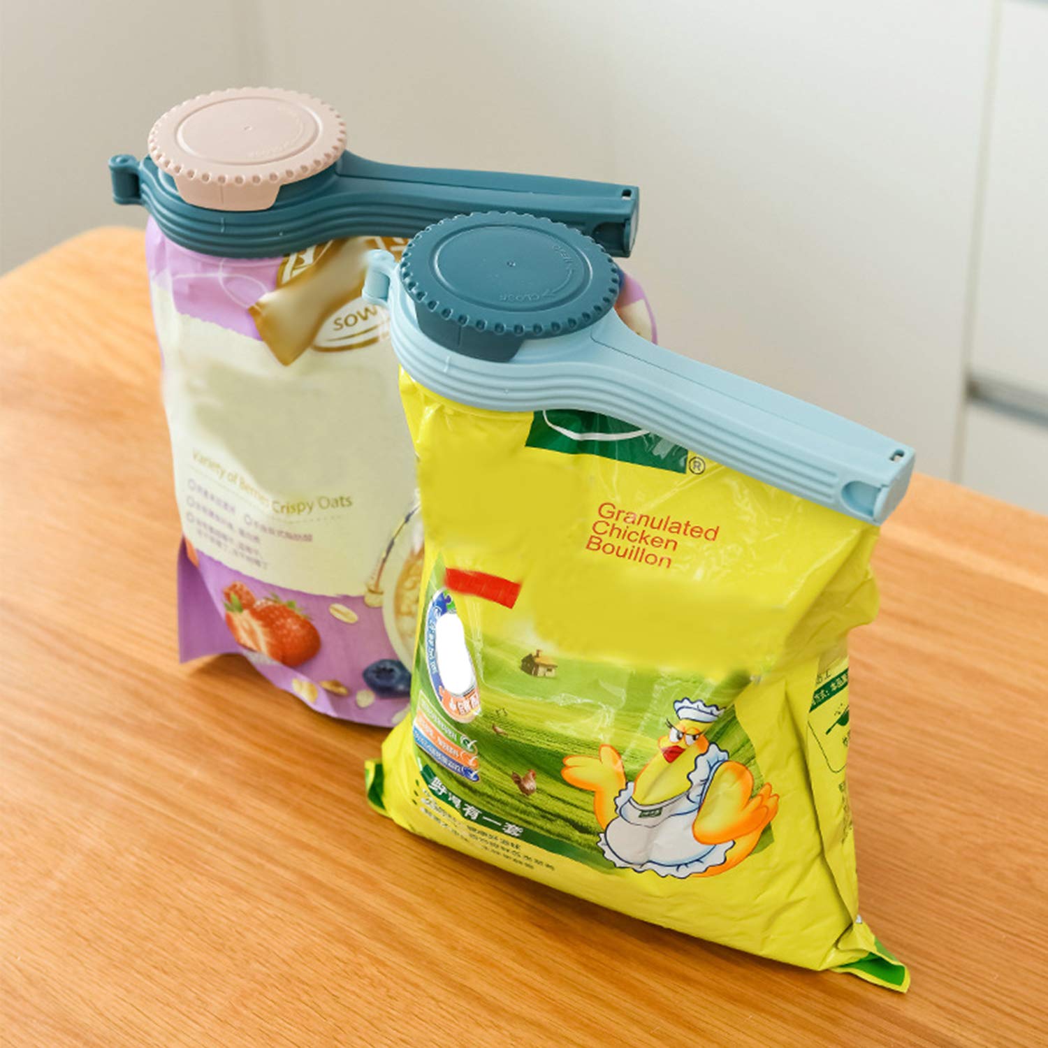 Premium Food Bag Clips with Pour Spouts - Large Plastic Bag Sealer for Kitchen Storage & Organization | Ideal for Chips, Cereal, Flour & Bulk Food Containers
