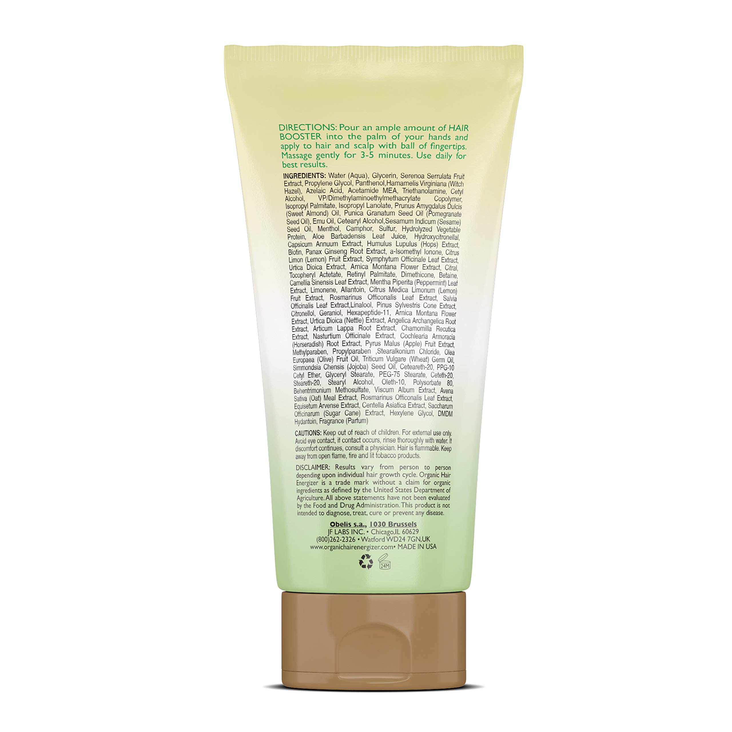 Organic Hair Growth Booster & Energizer - 6 Oz | Natural Hair Thickening Treatment for Men & Women | Perfect for Daily Use, Hair Loss Prevention & Scalp Care