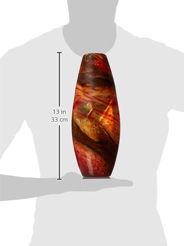 Italian Ceramic Vase Large - Handcrafted Caramel Swirl Decorative Vase for Home Decor, Living Room, Dining Table Centerpiece | Cyan Design 04363
