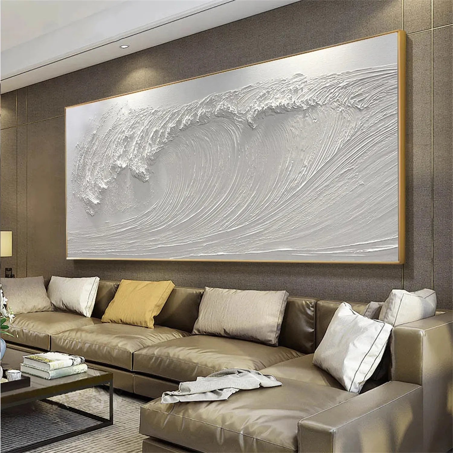 White Minimalist Textured Painting Canvas #MM270 - Premium Abstract Wall Art for Modern Home & Office Decor