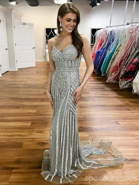 Elegant Beaded Mermaid Rhinestone Long Evening Prom Dresses for Women - Custom Party Gowns for Prom, Homecoming & Special Occasions | Style 18638