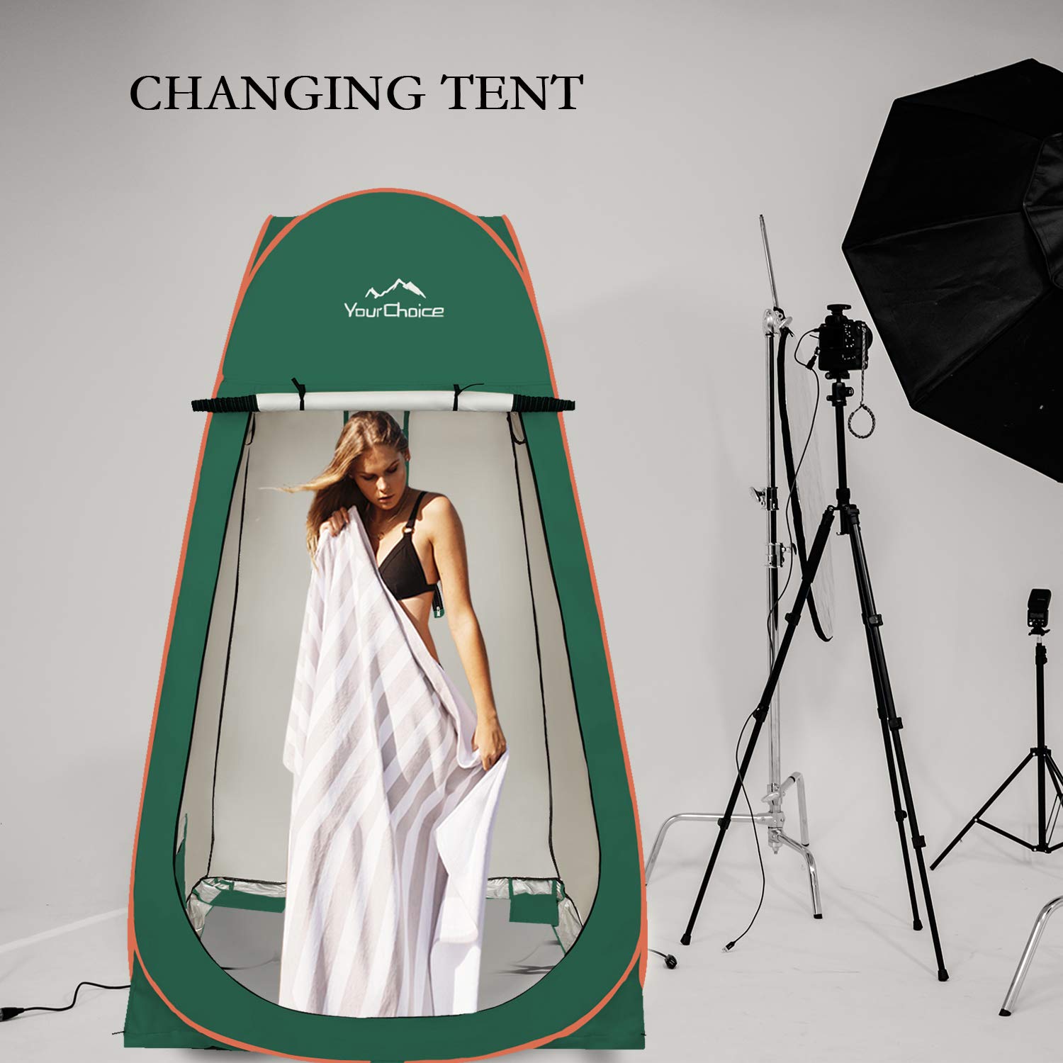 6.89FT Oversized Pop Up Privacy Tent for Camping - Portable Shower Changing Room & Toilet Tent | Ideal for Outdoor Bathroom, Beach, Festival & Backpacking