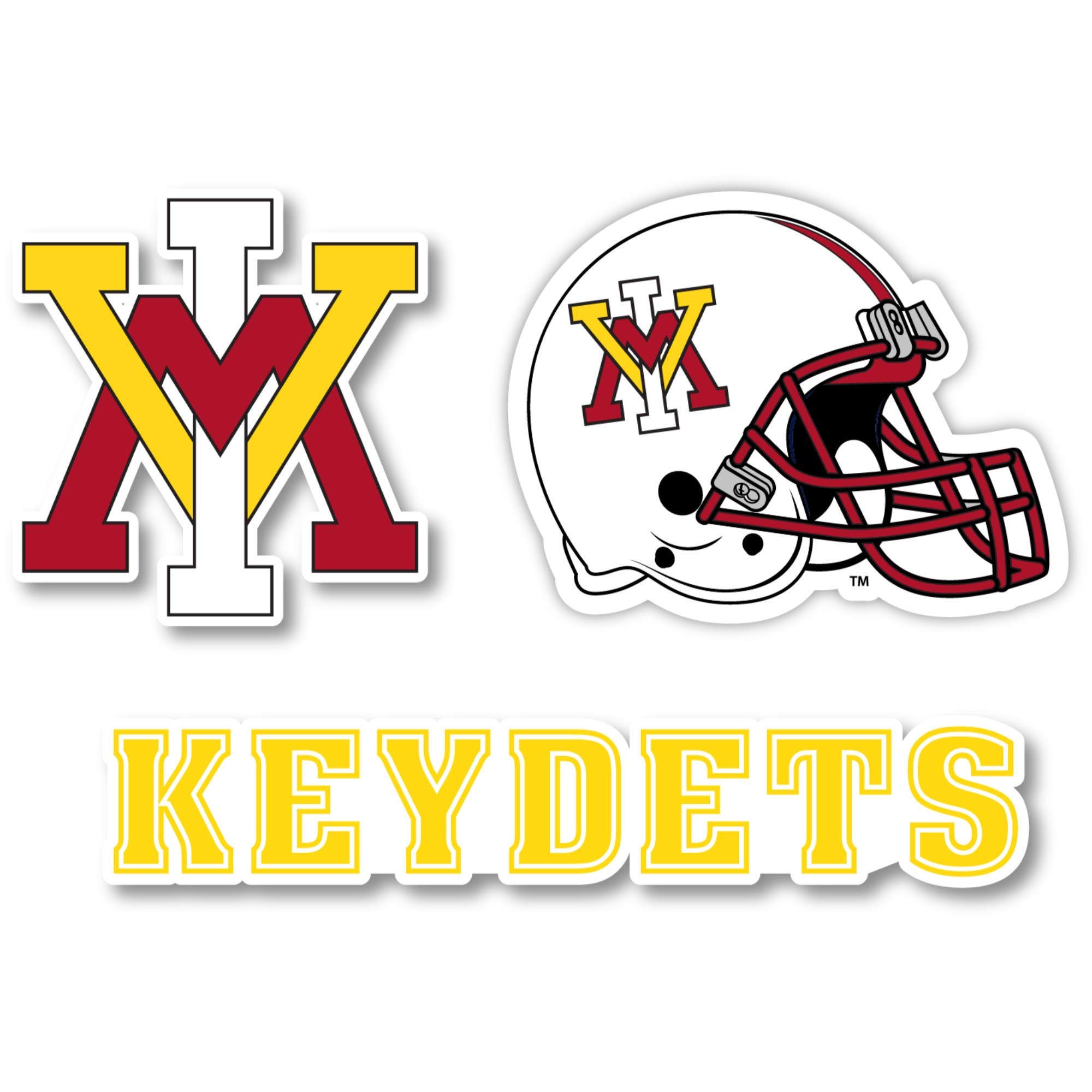 VMI Keydets Vinyl Decal Sticker Set - 3 Pack (4-Inch Each) - Durable Waterproof Stickers for Laptops, Cars, Windows & DIY Crafts