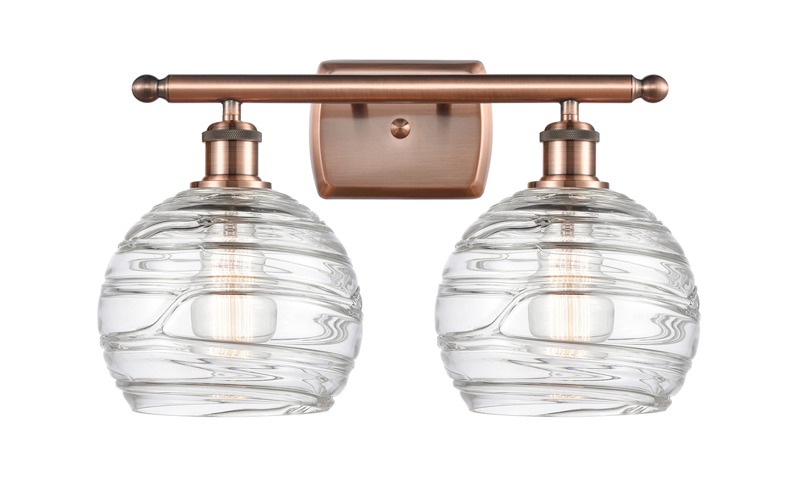 Innovations Lighting 516-2W-AC-G1213-8 Deco Swirl 2-Light Bathroom Vanity Light - Ballston Collection - Perfect for Modern Bathroom & Powder Room Decor