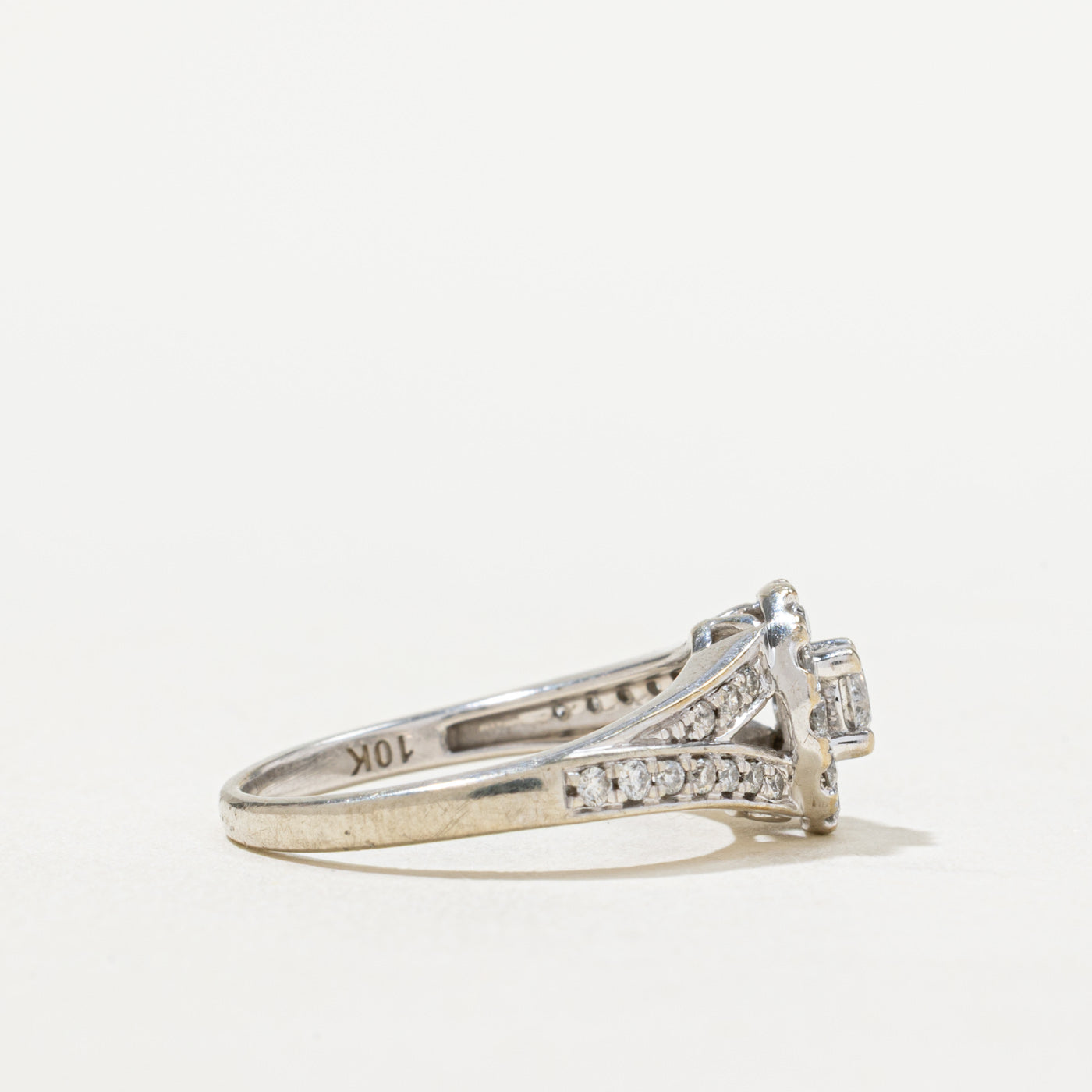 0.53ctw Diamond Halo Tapered Engagement Ring for Women - Size 5.5 | Elegant Wedding Band, Proposal Gift & Anniversary Jewelry | Perfect for Bridal, Valentine's Day & Special Occasions