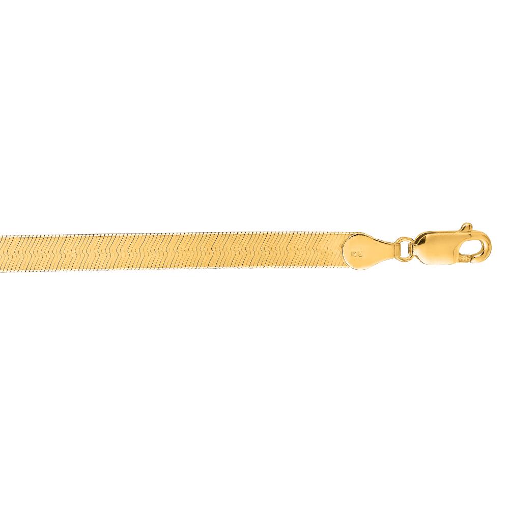 10K Gold 4.6mm Herringbone Chain Necklace for Women - Dainty Layering Jewelry, Gift for Her, Birthday & Anniversary Present, Everyday Wear & Special Occasions