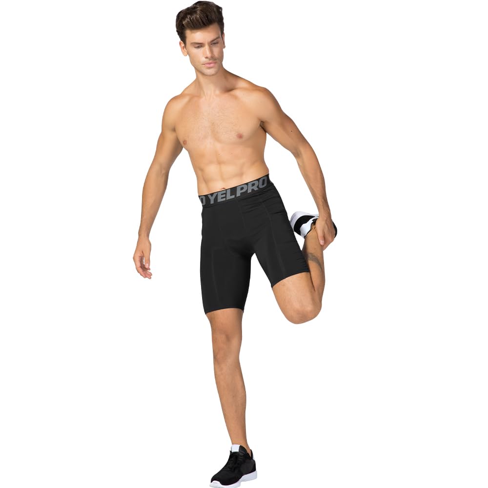 Queerier Men's Compression Shorts 1/3/4 Pack - Moisture Wicking Spandex Workout Underwear for Running, Gym & Sports - Breathable Athletic Base Layer Shorts for Cycling, Basketball & Training