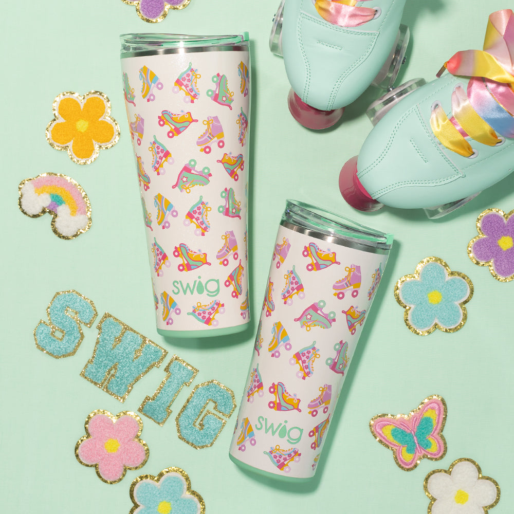 32oz Insulated Roller Rink Tumbler with Lid & Straw - Leakproof Stainless Steel Water Bottle for Skating, Gym, Work & Outdoor Activities