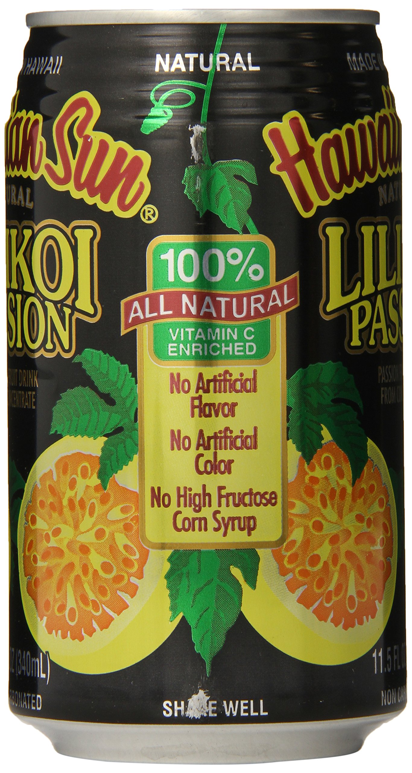 Hawaiian Sun Lilikoi Passion Fruit Juice Drink - 11.5 Fl Oz (Pack of 24) | Tropical Flavored Beverage for Breakfast, Snacks & Parties | Refreshing Hawaiian-Inspired Drink