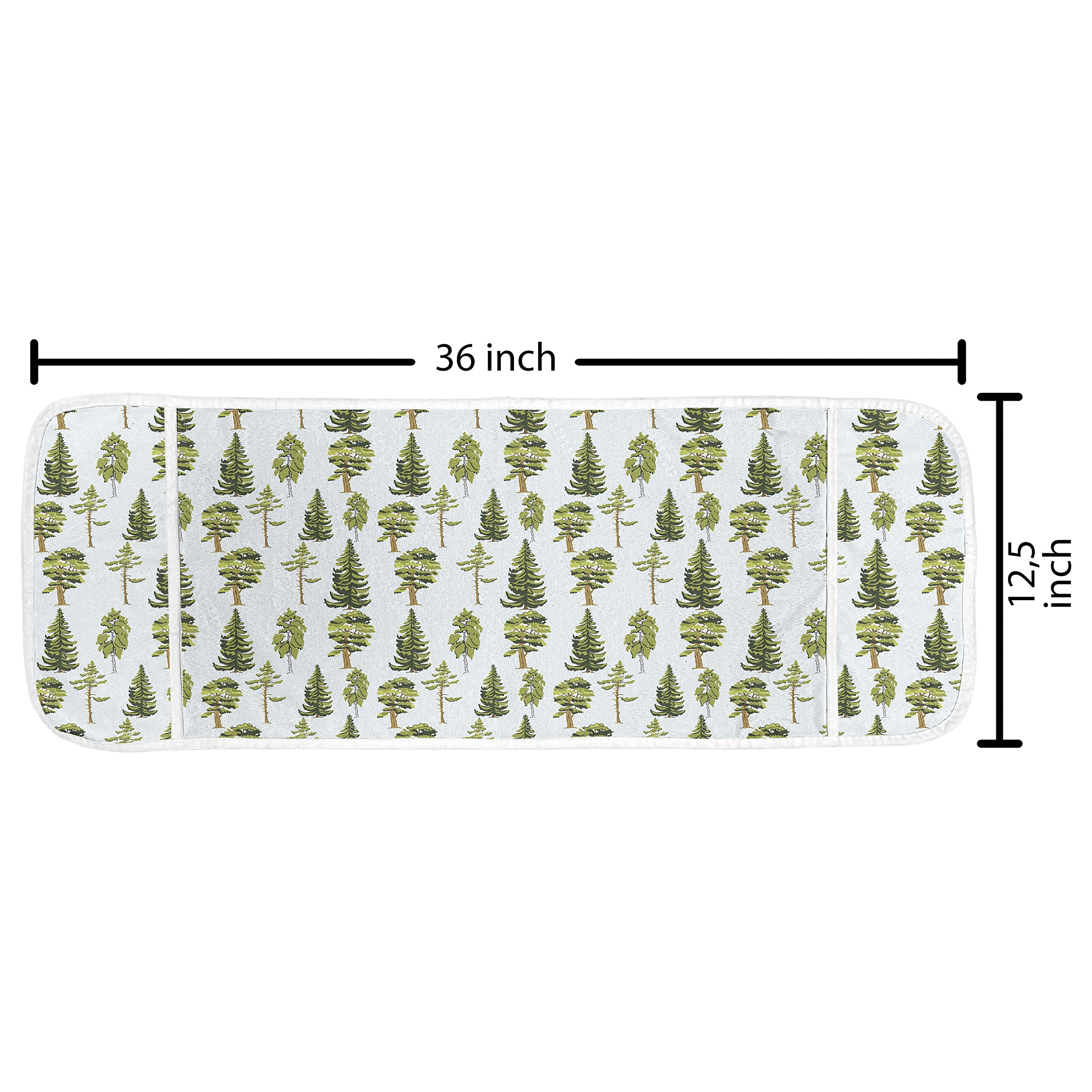 Ambesonne Microwave Oven Cover with Pine Oak Fir Tree Design - Waterproof Kitchen Organizer with Pockets, 36