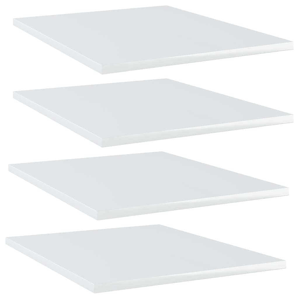 4-Pack High Gloss White Bookshelf Replacement Panels - Floating Shelves for Book Storage & Display - Modern Organizer for Home, Office & Retail (Accessories Not Included) - Perfect for Living Rooms, Bedrooms & Store Displays