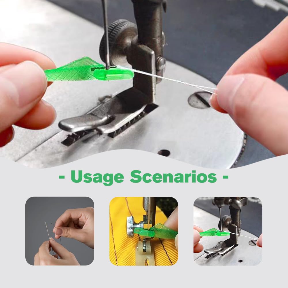 2024 Upgraded Automatic Sewing Machine Needle Threader - Fish Mouth Design for Quick & Easy Threading | Durable Loop Needle Threader Tool (10 Pack) | Perfect for Quilting, Garment Repair & Craft Projects