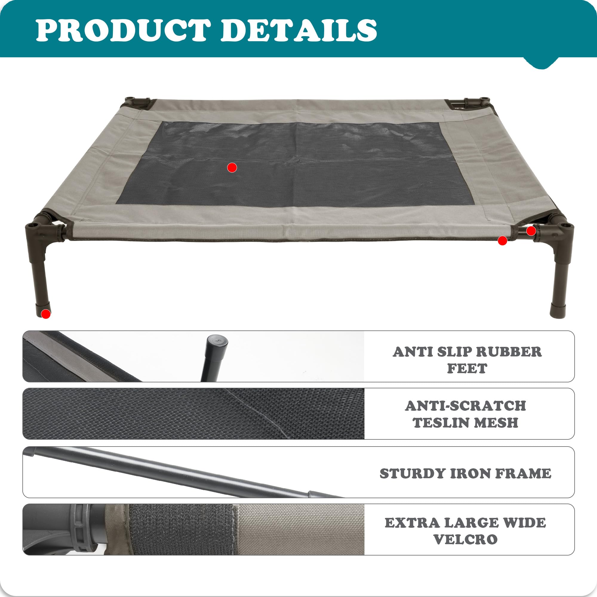 2-in-1 Elevated Dog Bed with Removable Cover - Indoor/Outdoor Pet Shelter for Small Dogs & Cats - Perfect for Patio & Camping