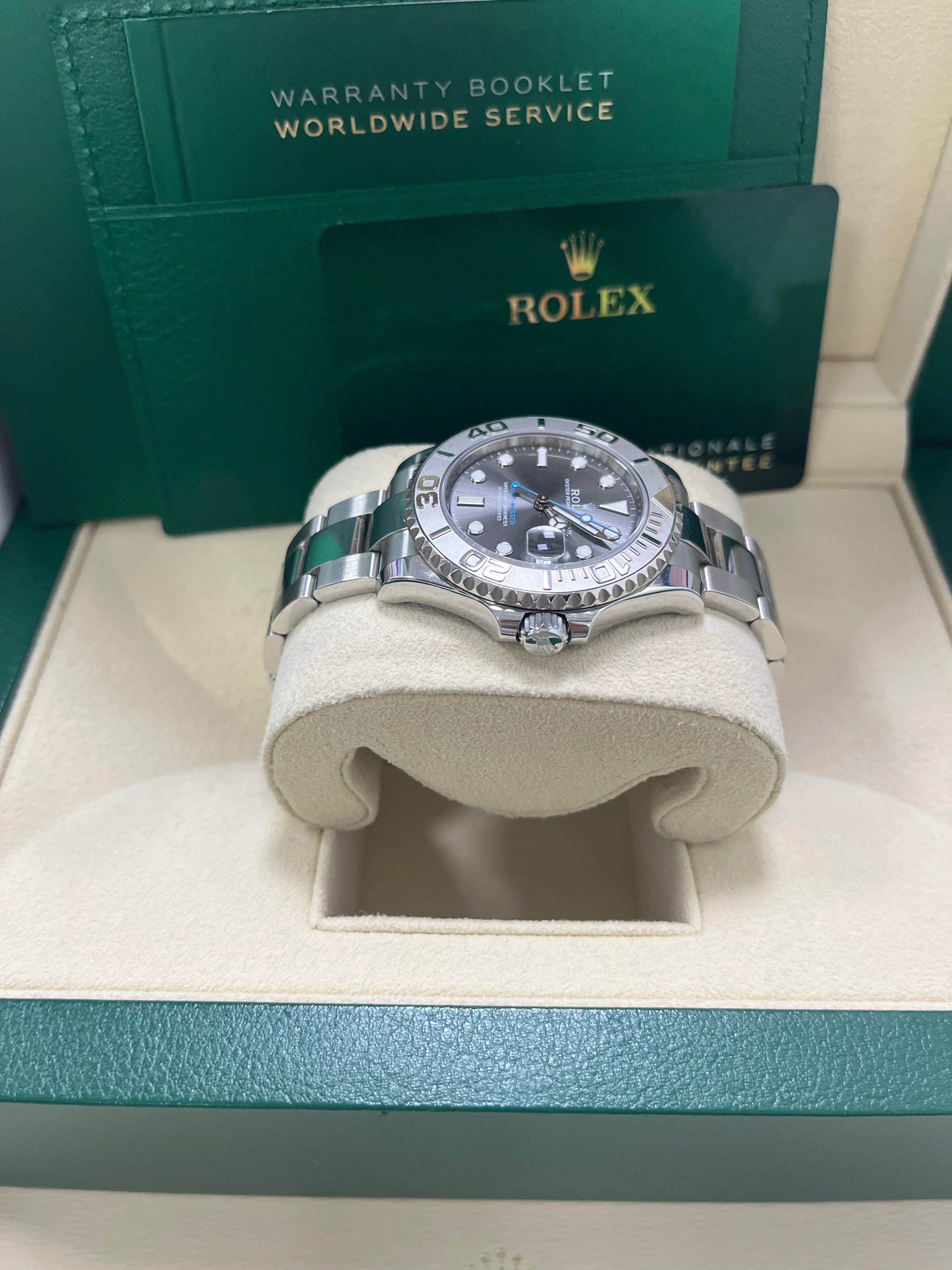 Rolex Yacht Master 37 37mm Rhodium Dial 268622 Stainless Steel with Platinum Bezel - Luxury Watch for Sailing, Business & Formal Occasions