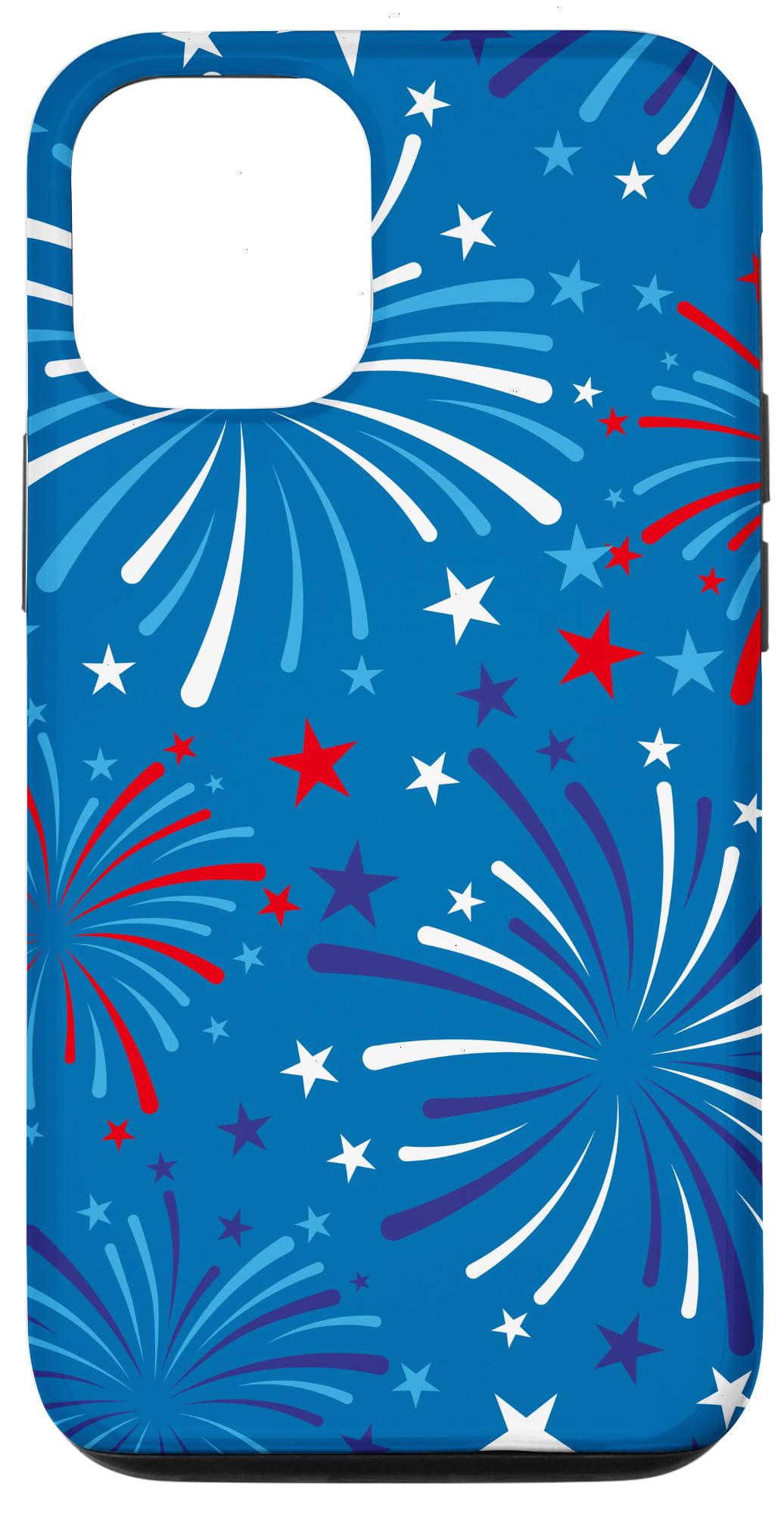 Patriotic iPhone 12/12 Pro Case - Red White Blue Firework Design for 4th of July | Durable Protective Cover for Daily Use, Parties & Celebrations