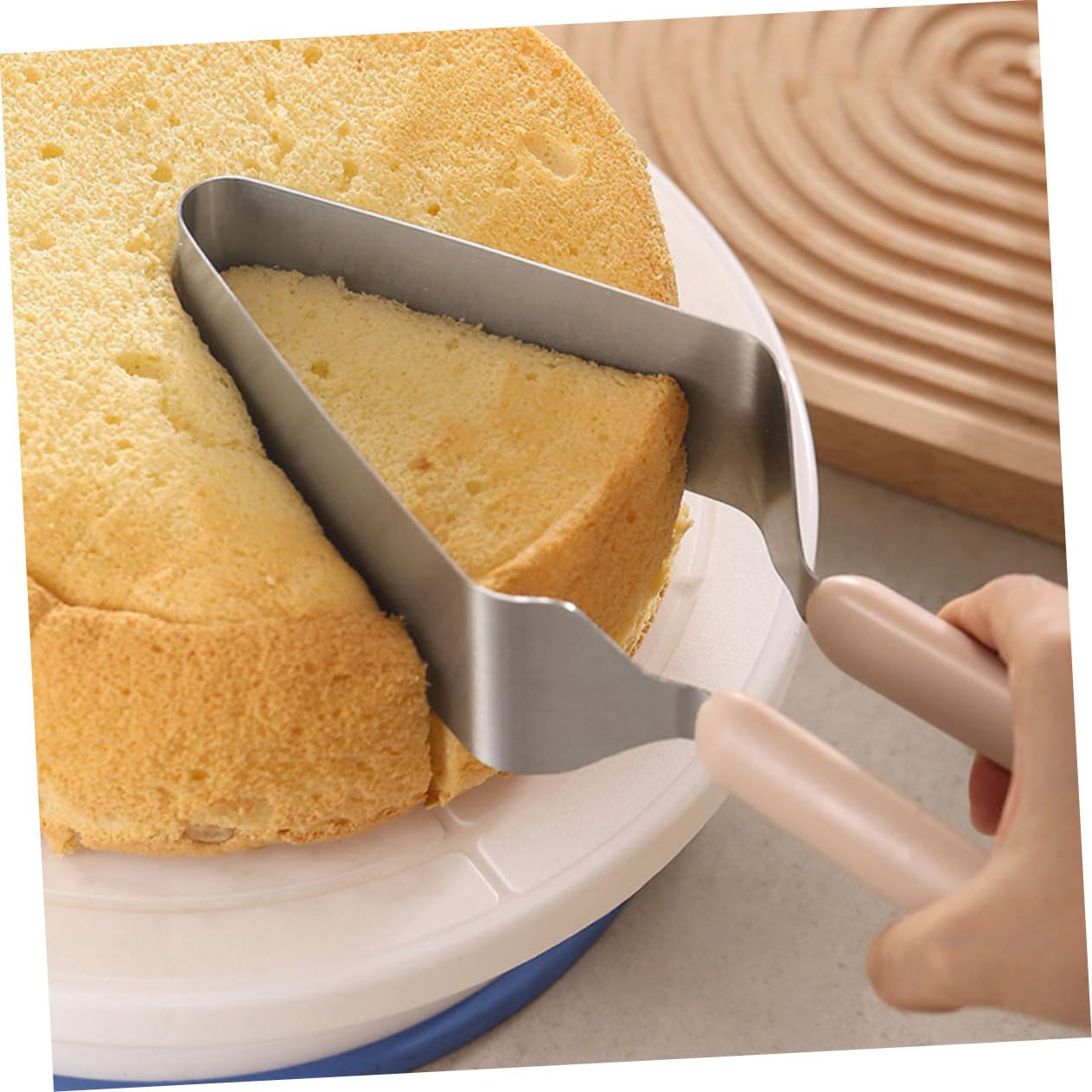 Triangle Cake Transfer Separator - Stainless Steel Cake Divider Tool for Perfect Slices | Ideal for Birthday Parties, Weddings & Baking Enthusiasts