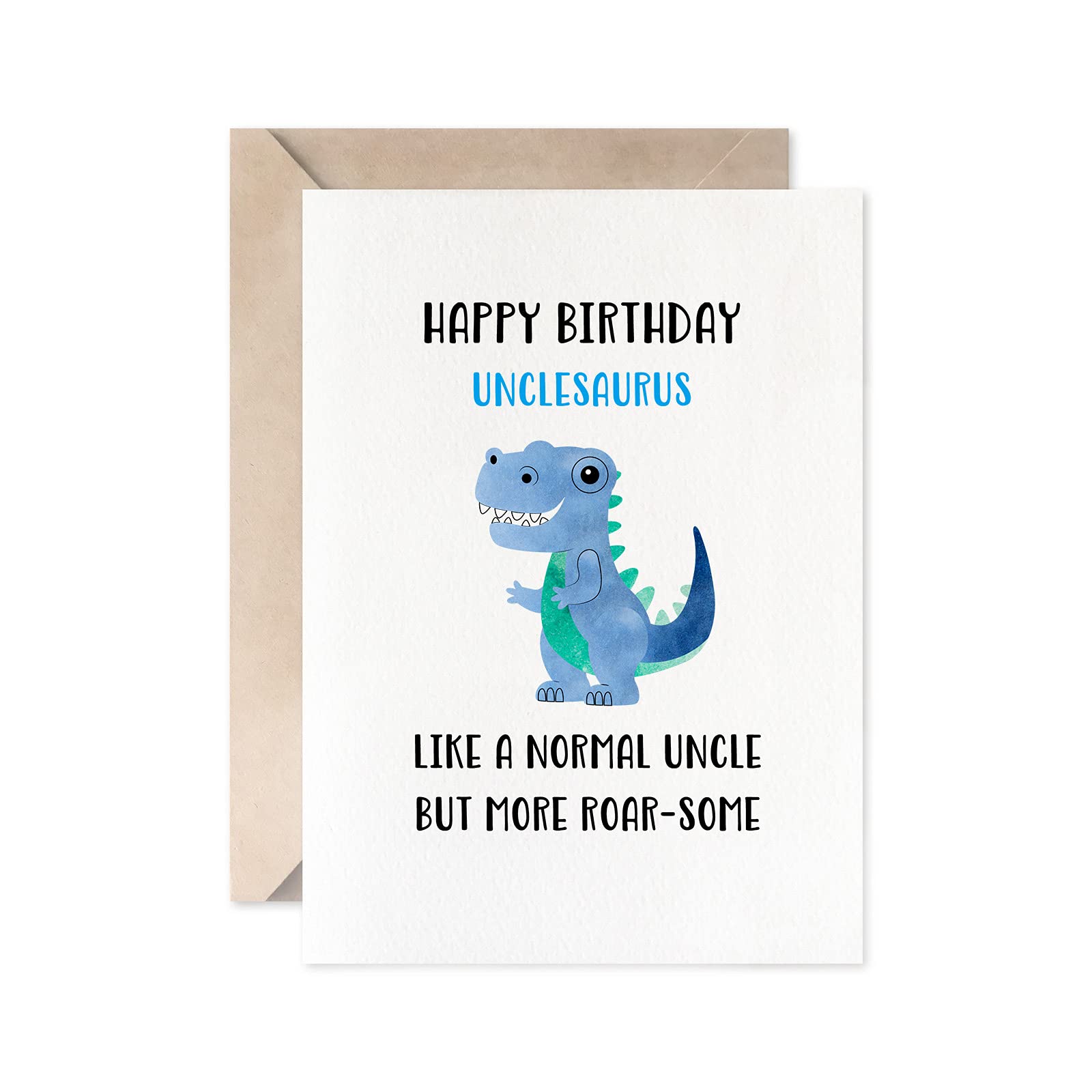 Funny Dinosaur Birthday Card for Uncle - Perfect Uncle Gift Idea for Parties