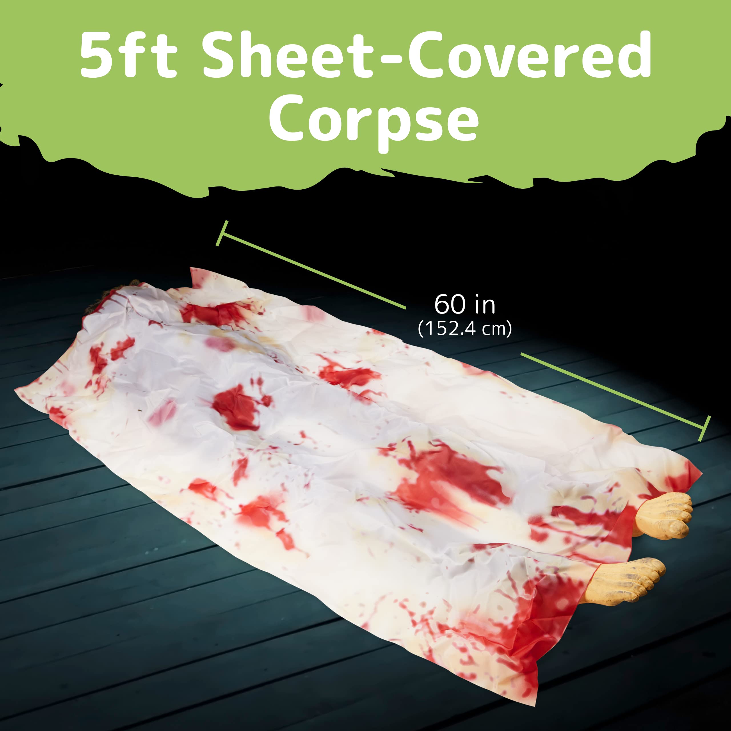 5ft Halloween Dead Body Prop - Scary Haunted House & Cemetery Decor for Outdoor