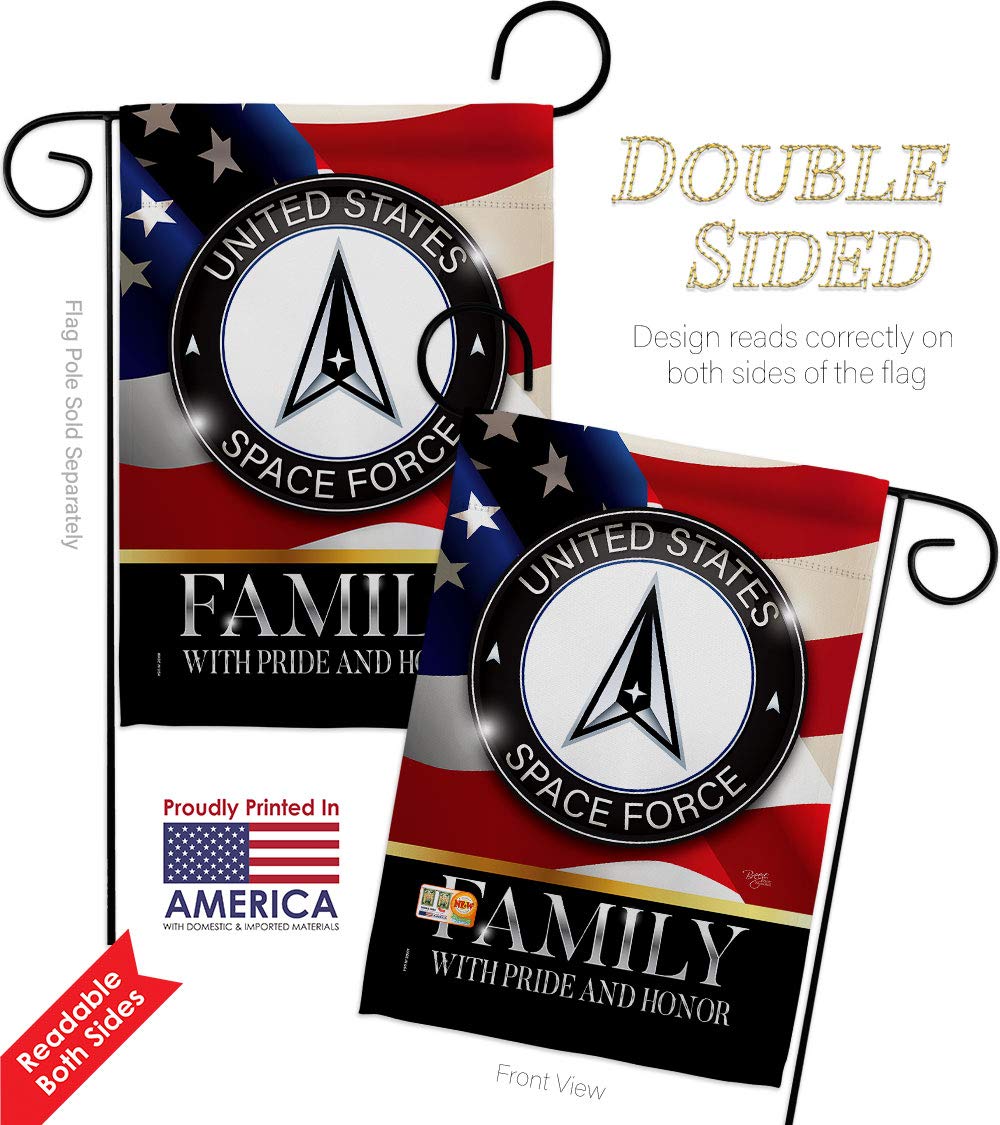 US Space Force Family Honor Garden House Flags Kit - Armed Forces USSF Military Yard Banner - Double-Sided 28