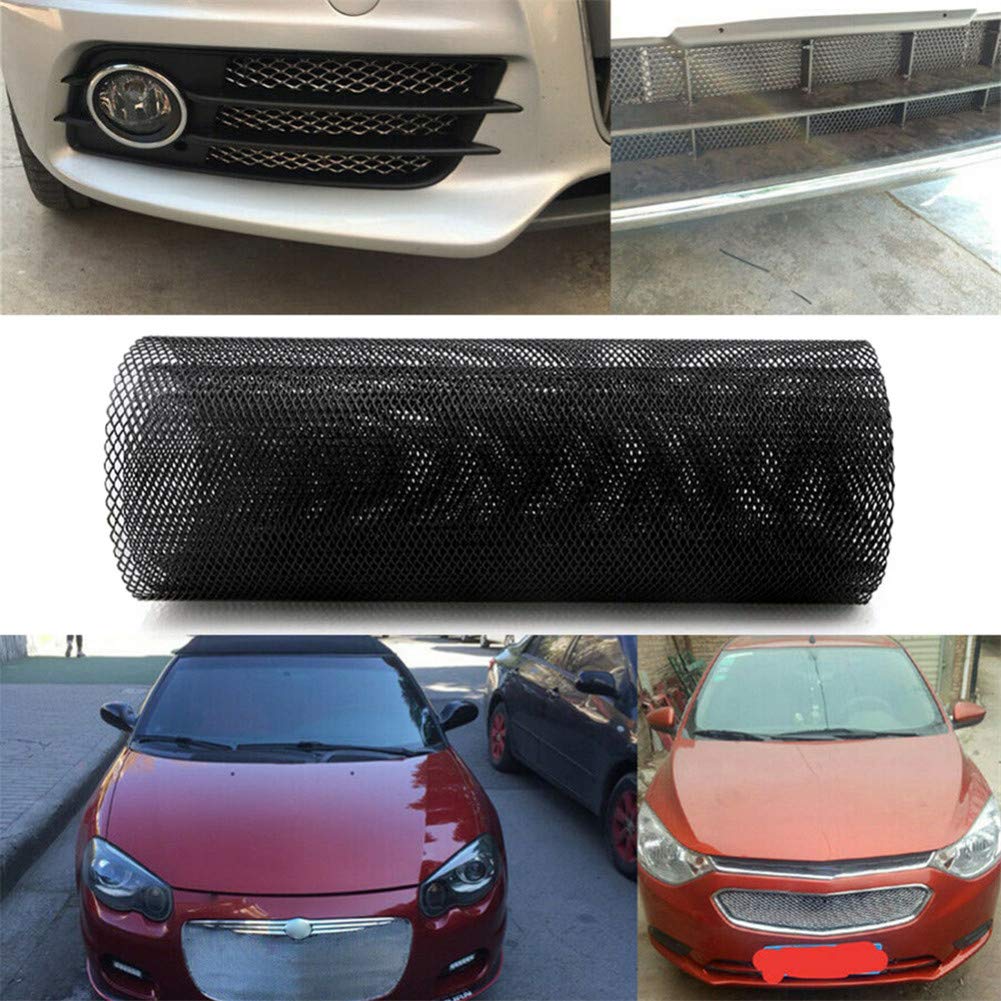 40 x 13 Inch Universal Black Aluminum Alloy Car Grill Mesh - 8x25mm Rhombic Hole Pattern for Automotive Grille Insert & Bumper Protection - Durable Seagull Design for Trucks, SUVs & Custom Vehicles (Perfect for Off-Roading & Car Modifications)