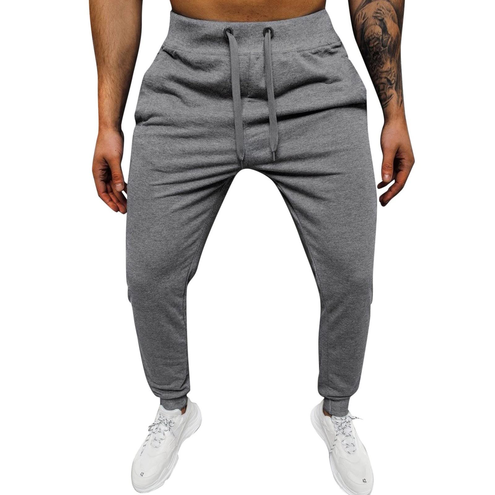 NQyIOS Men's Leather Jogging Pants - Casual Sweatpants with Drawstring Waist, Mid-Rise Zipper Pockets | Perfect for Gym, Lounge & Streetwear Fashion