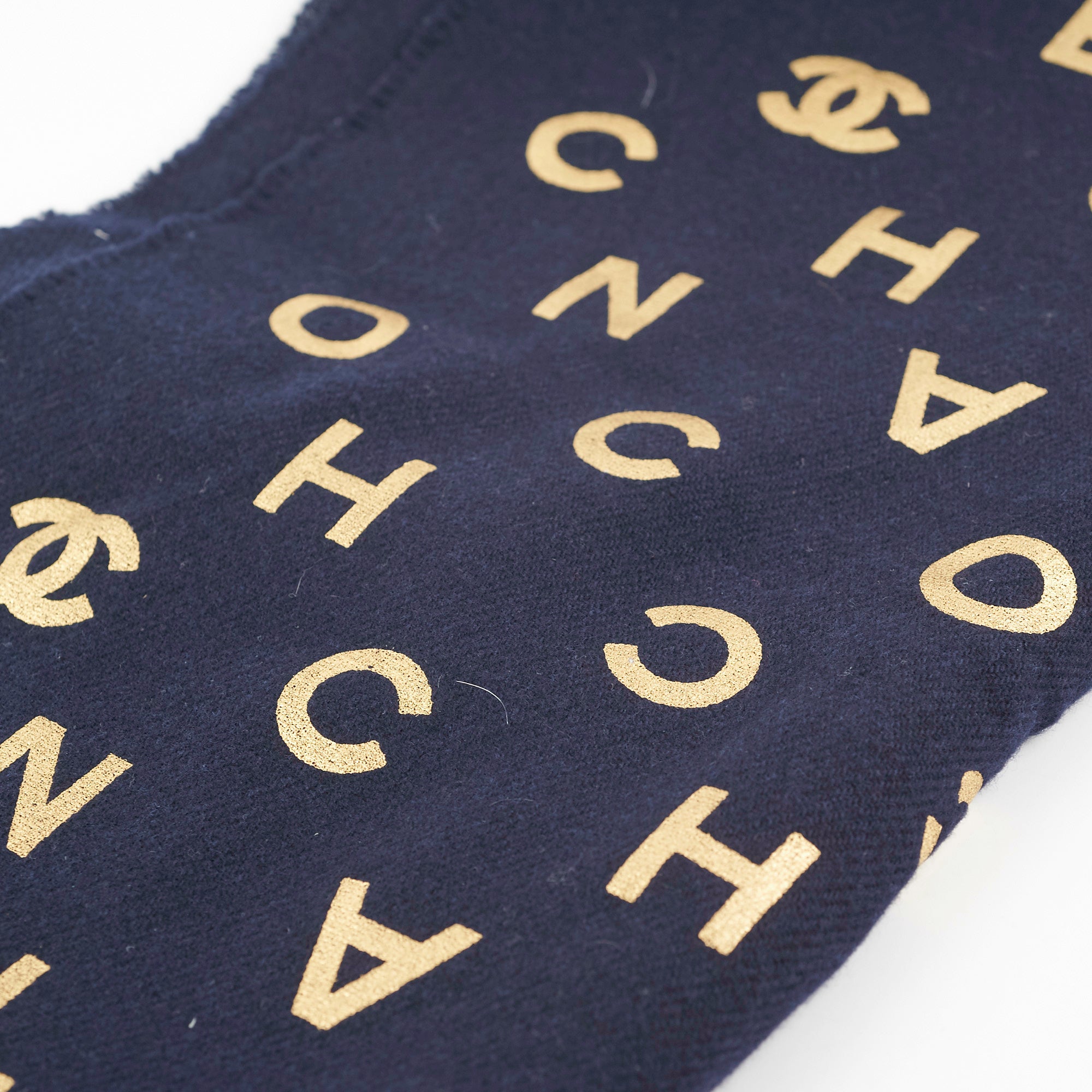 Chanel Navy Blue Long Tassel Silk Scarf for Women - Luxury Fashion Accessory for Outfits, Gifts & Special Occasions