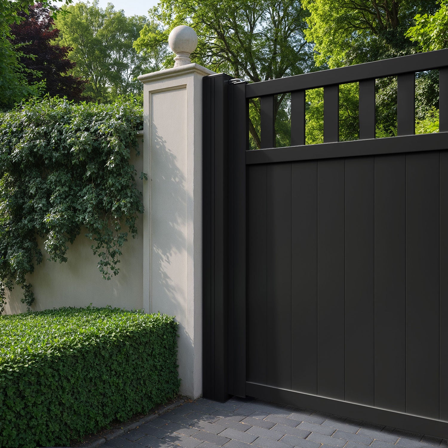 Bramble Aluminum Sliding Straight Top Driveway Gate - Heavy Duty Security Gate for Residential & Commercial Use - Perfect for Driveways, Farms, and Industrial Properties