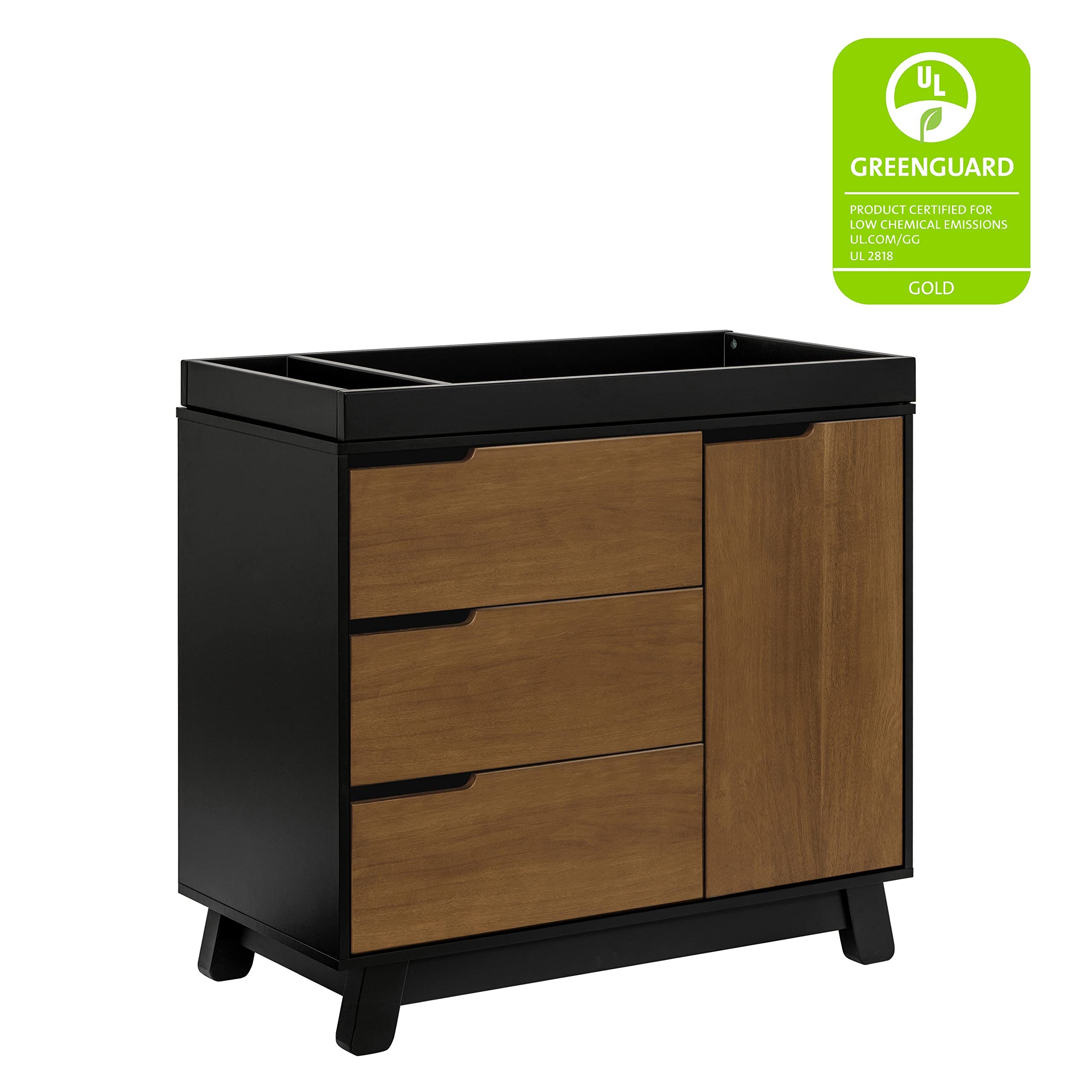 Babyletto Hudson 3-Drawer Baby Dresser & Changing Table Combo - GREENGUARD Gold Certified Nursery Furniture with Removable Tray & Side Cabinet - Safe Diaper Changing Station for Baby's Room, Easy Assembly (Perfect for Newborns & Toddlers)