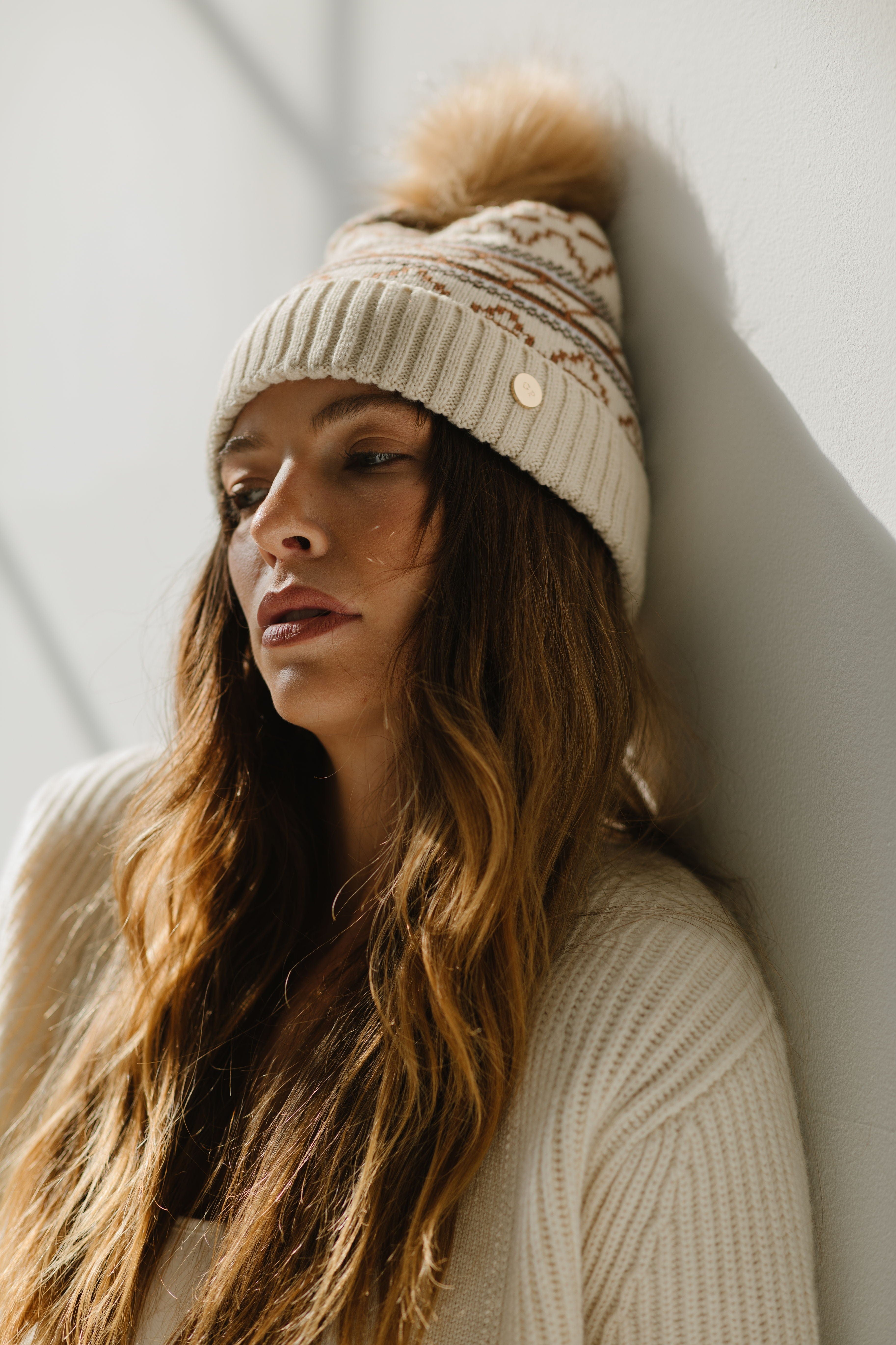 Aspen Knit Print Beanie - Stylish Winter Hat for Men & Women - Cozy & Warm Knitted Cap for Outdoor Activities, Skiing, Hiking & Casual Wear