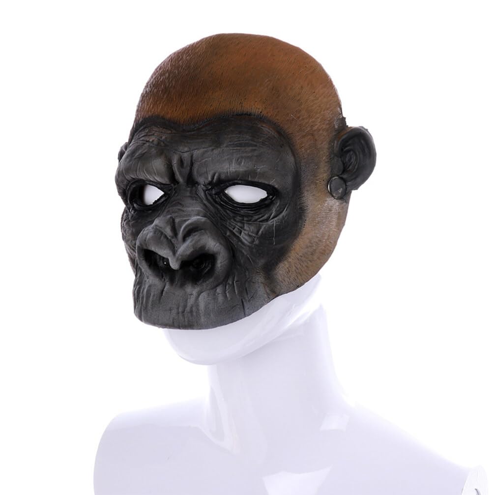 STOBOK Halloween Mask - PU Foam Monkey Full Face Mask for Adults & Kids - Perfect for Halloween Parties, Cosplay, and Costume Events