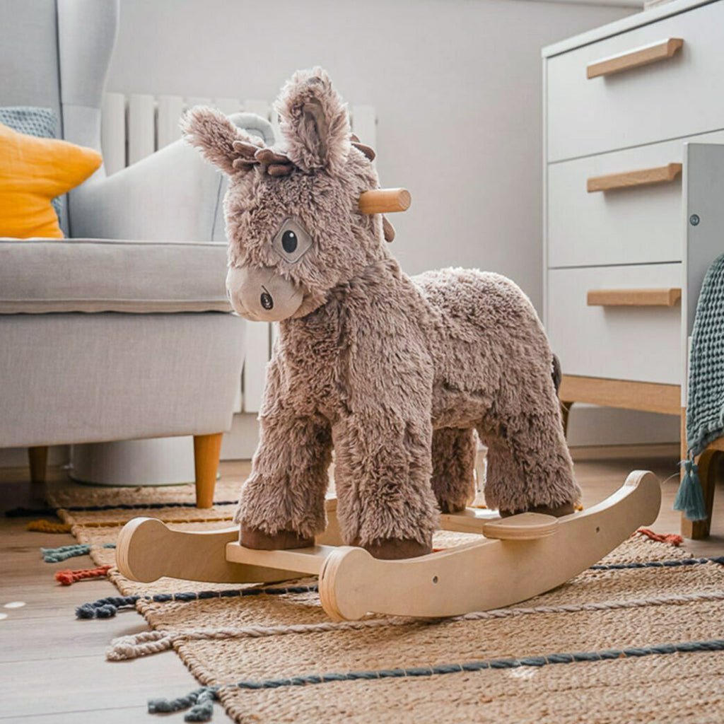 Norbert Rocking Donkey - Wooden Baby Rocking Horse Toy for Toddlers, Safe & Durable Nursery Decor - Perfect for Playtime, Gift & Kids Room Decoration