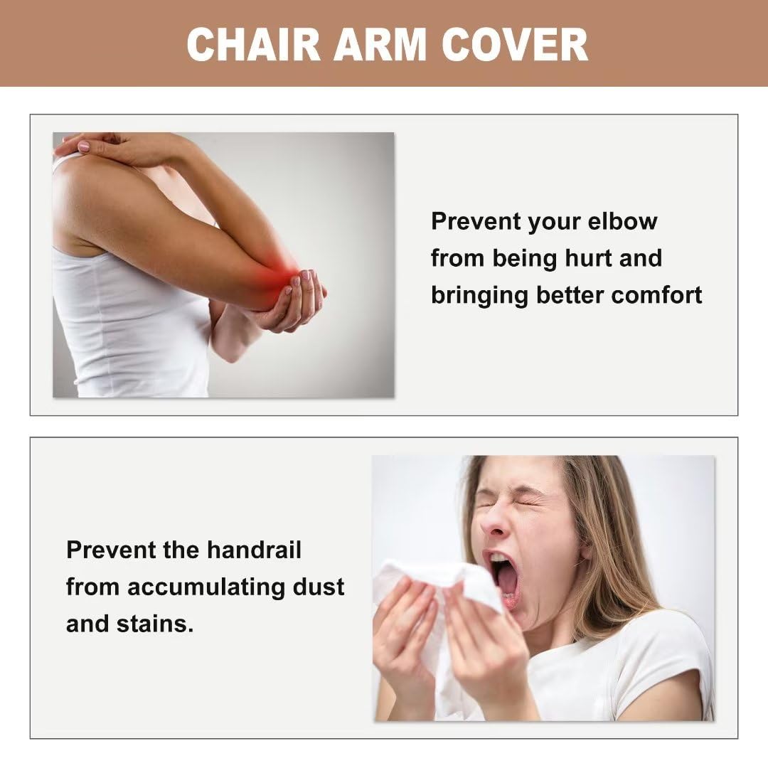 Stretchable Spandex Office Chair Arm Cover - Stain Resistant Desk Chair Slipcover for Computer Chairs (Burgundy) | Perfect for Home Office, Gaming & Workspace Comfort