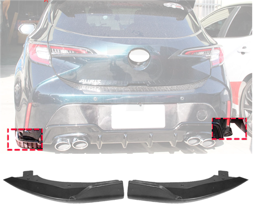 2019-2022 Toyota Corolla Hatchback Rear Bumper Lip Spoiler - Unpainted T-Style Splitter (2-Piece Set) - Enhance Style & Aerodynamics for Street or Track Racing