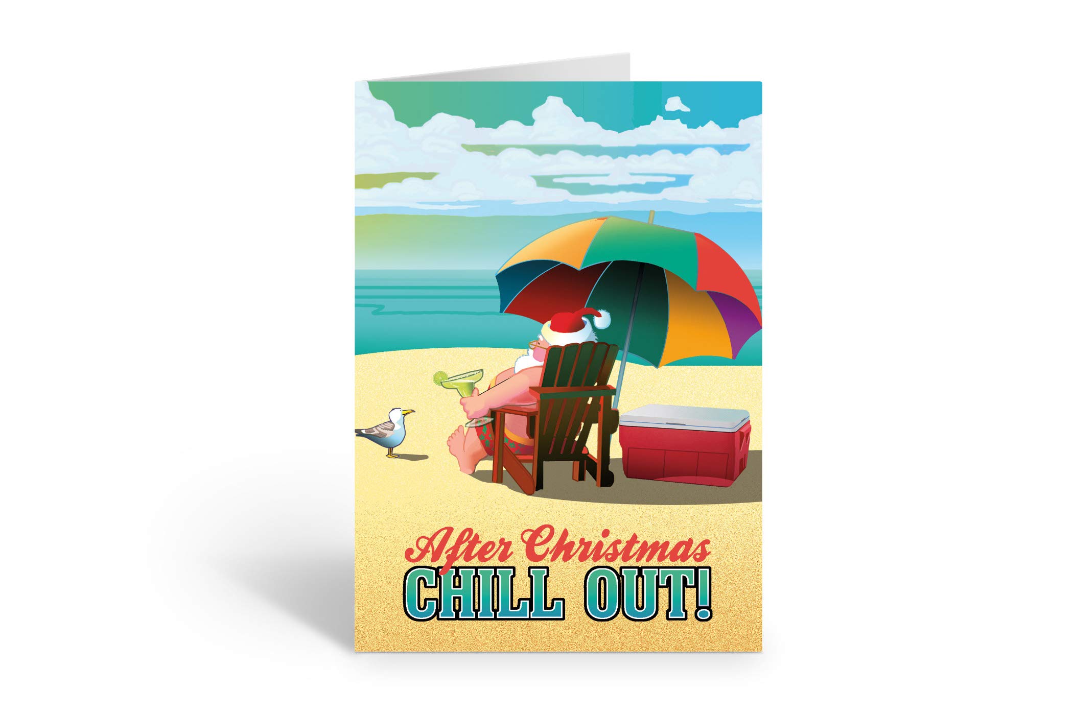 Stonehouse Collection - 12 Pack Beach Happy New Year Greeting Cards with Envelopes | USA Made Holiday Cards for Christmas & New Year Celebrations | Perfect for Beach-Themed Parties, Winter Vacations & Festive Mailings