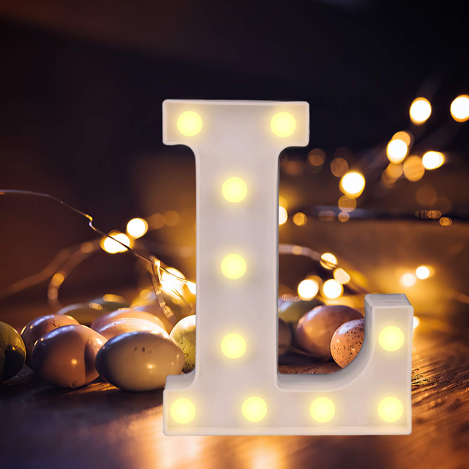 Eurobuy LED Marquee Letter Lights Sign - Vintage Style DIY Alphabet Wall Decor for Wedding, Birthday, Christmas & Home Bar - Perfect for Parties, Events & Room Decorations