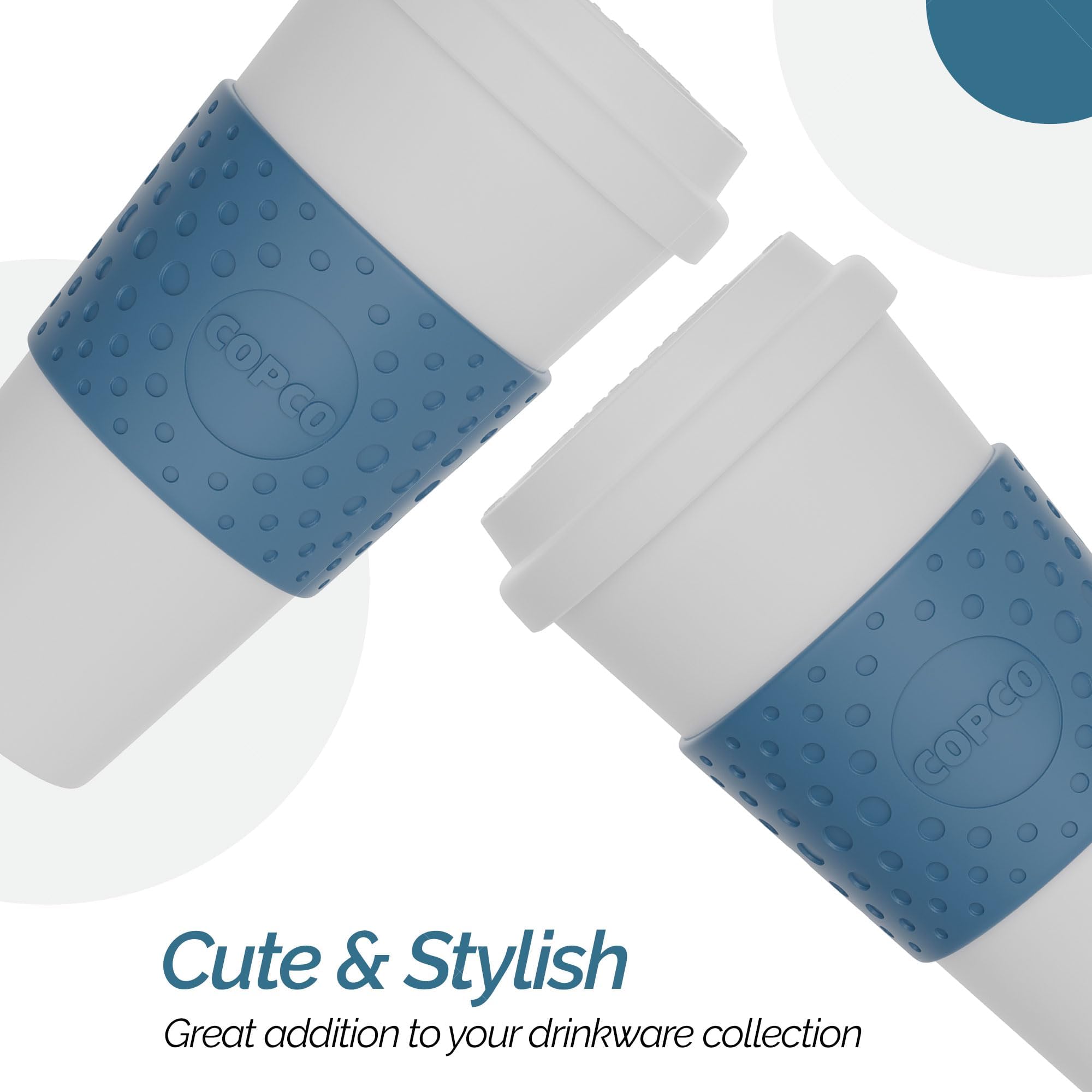 Copco Acadia 16 oz Insulated Travel Mug - BPA-Free Double-Walled Plastic Coffee Tumbler with Leak-Proof Lid - Keeps Hot & Cold Drinks Temperature - Perfect for Commuting, Office, Hiking & Outdoor Activities (Blue)