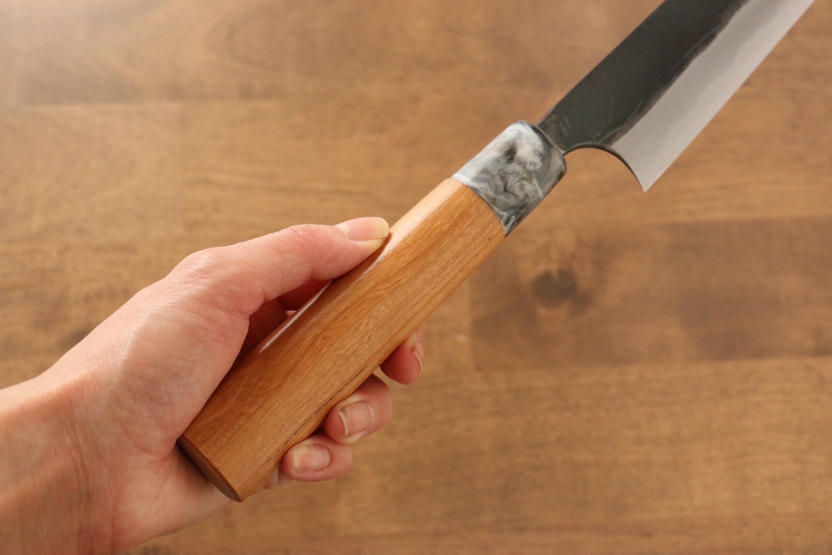 Masakage Mizu Blue Steel No.2 Sujihiki Knife 270mm - Japanese Chef Knife with Black Finish & American Cherry Wood Handle - Perfect for Slicing Meat, Sushi, and Precision Cutting