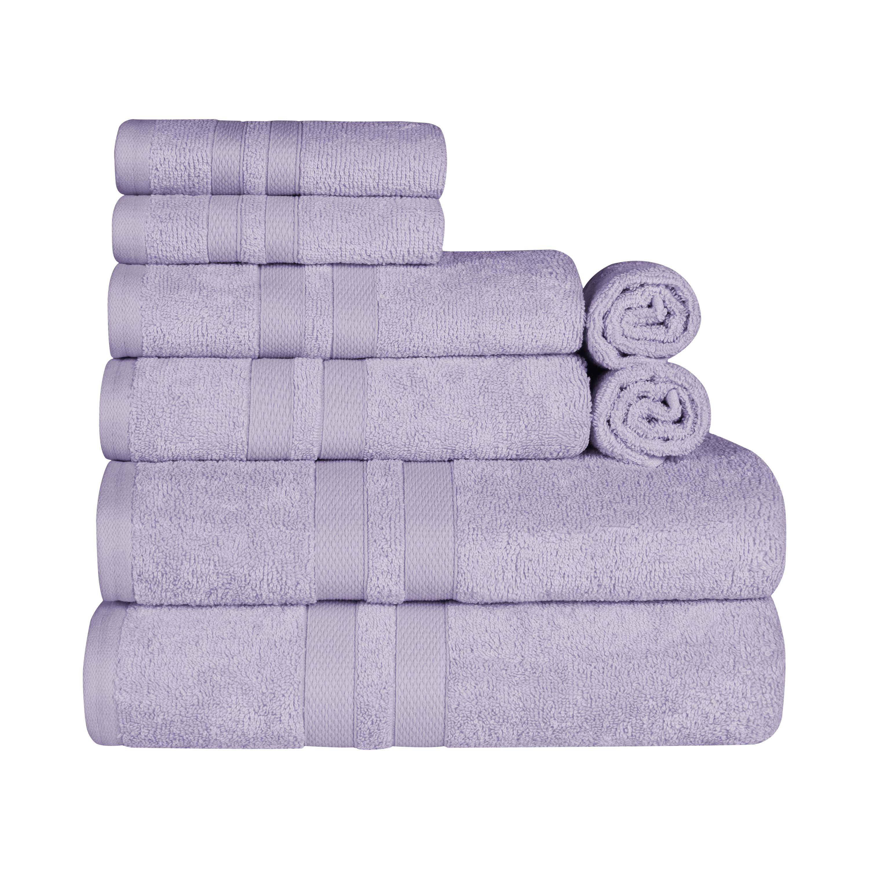 Ultra Soft Cotton Absorbent 8-Piece Towel Set - Premium Bath & Hand Towels for Spa, Gym, and Home Use - Quick Dry & Highly Absorbent