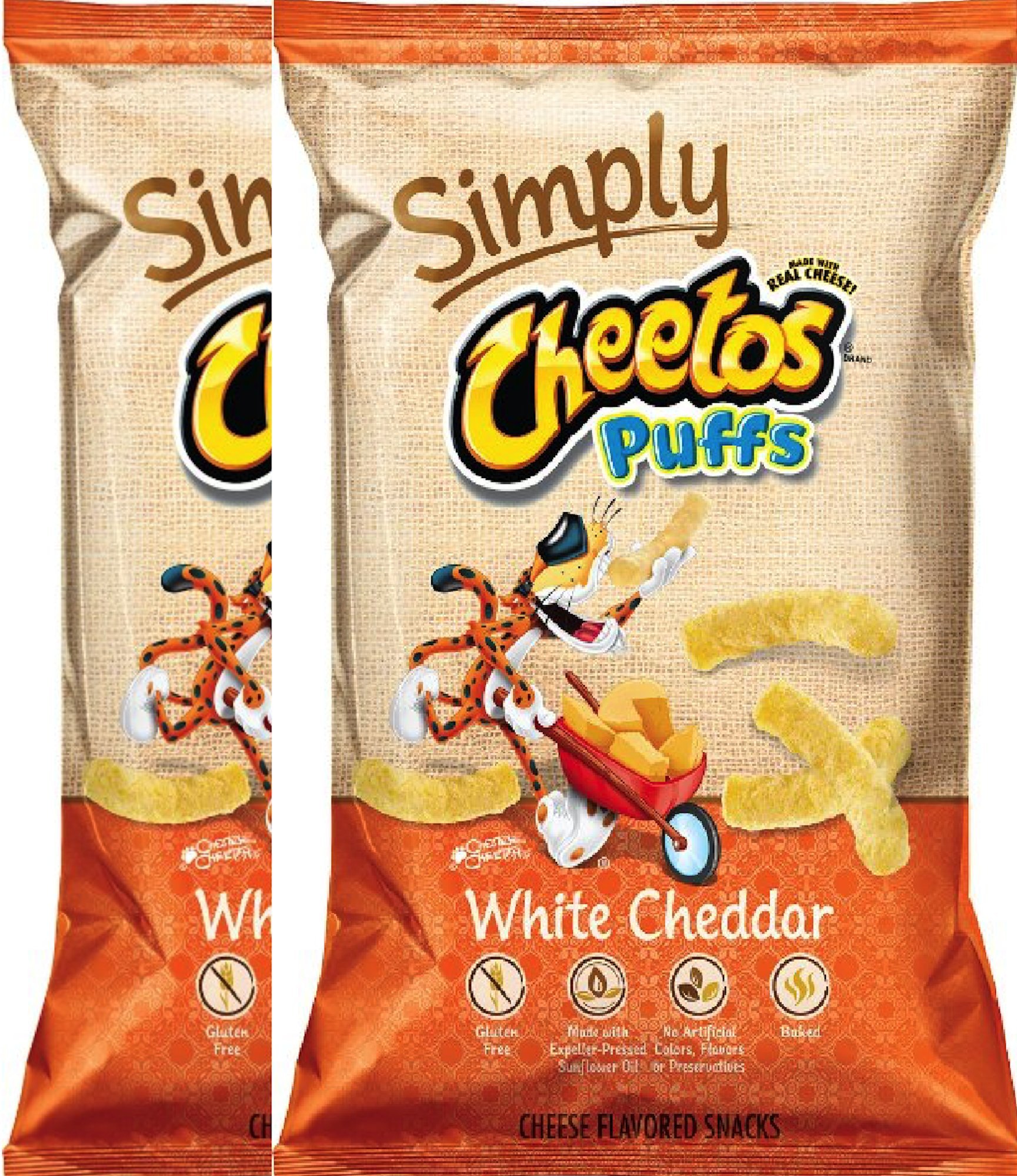 Cheetos Puffs Cheese Snacks - Simply White Cheddar Flavor 8oz (Pack of 2) | Crunchy Cheese Puffs for Parties, Movie Nights & Lunch Box Snacks