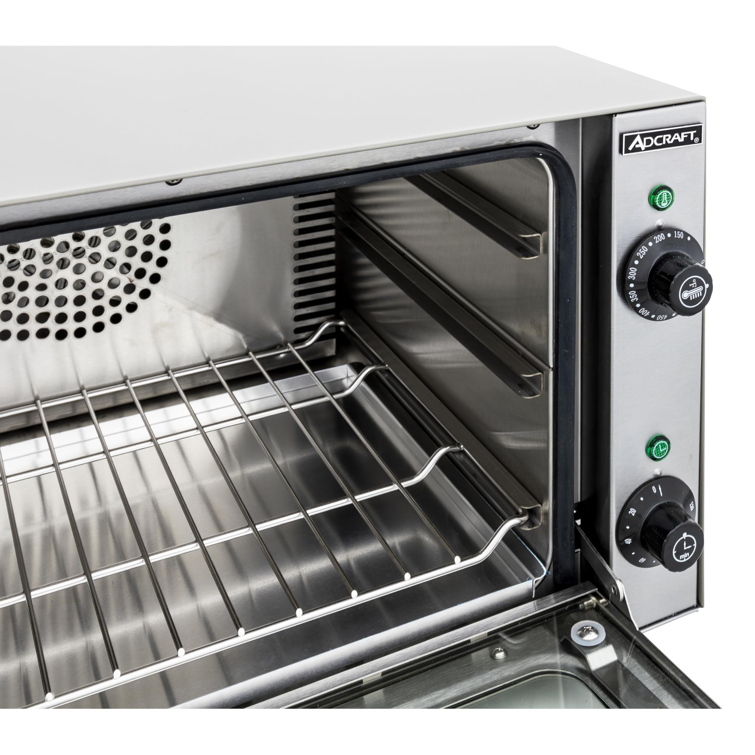Adcraft COQ-1750W 1750W Commercial Electric Countertop Convection Oven - Heavy Duty Stainless Steel, 120V, NSF Certified - Perfect for Restaurants, Bakeries & Catering Businesses
