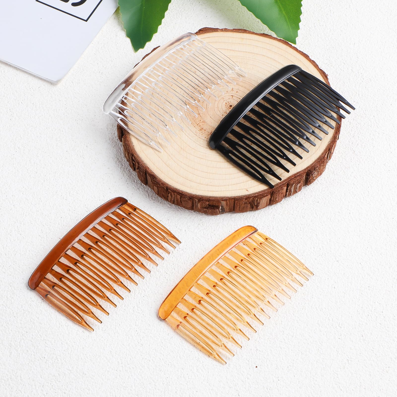 12Pcs 14 Teeth Hair Side Combs for Women - French Twist Hair Clips, Plastic Decorative Combs for Fine Thin Hair, Bridal Wedding Veil Accessories - Perfect for Updos, French Twists, and Special Occasions