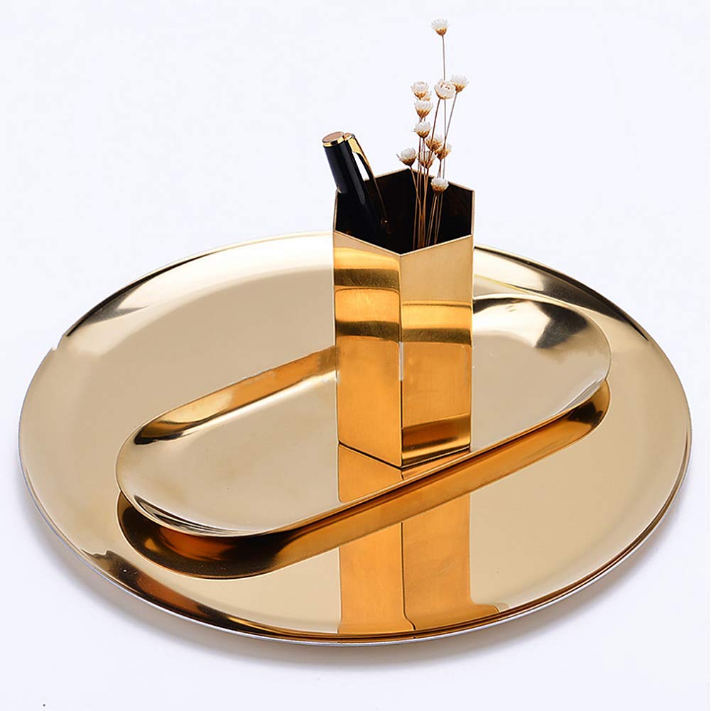 Gold Pen Cup Holder - Stylish Desk Organizer for Pencils, Pens & Makeup Brushes | Office & Home Desktop Stationery Container | Perfect for Workspace, Study Table & Vanity Decor