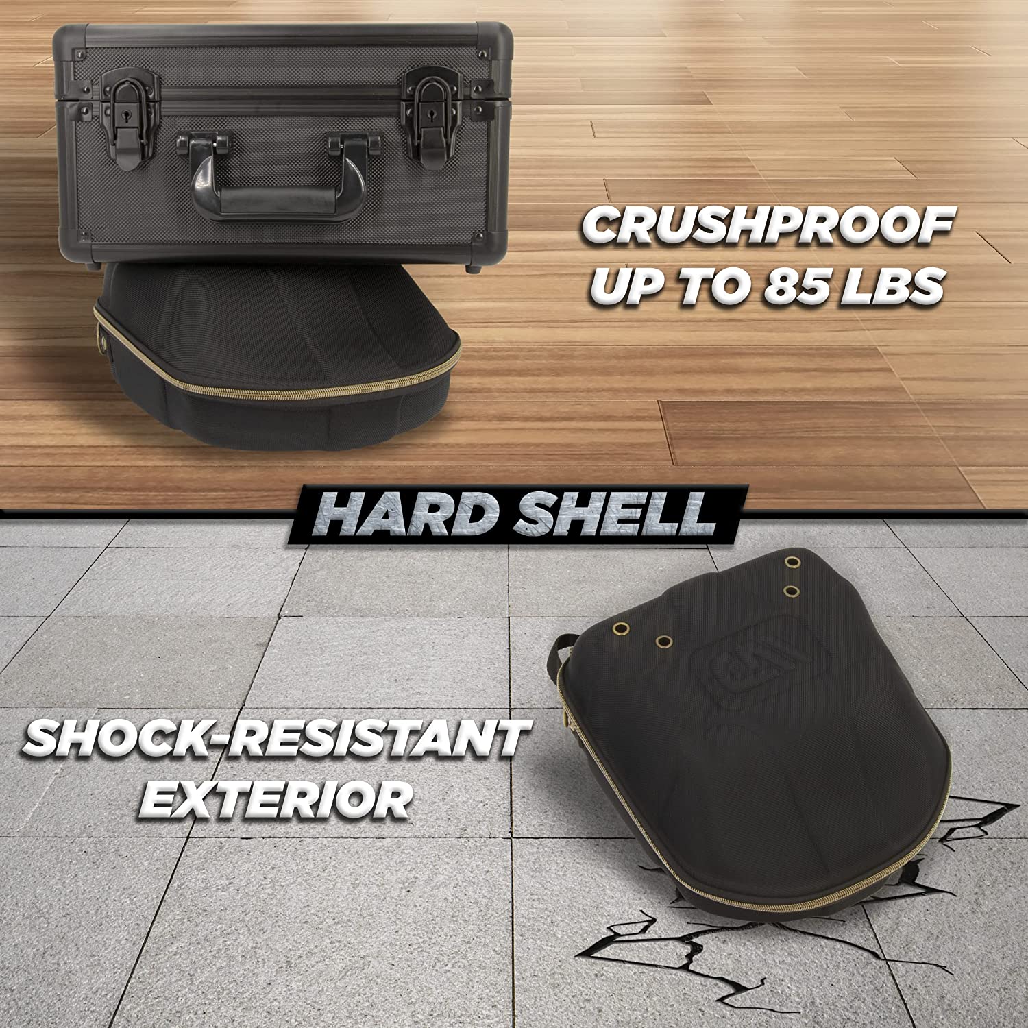 CASEMATIX Crush-Resistant Hard Shell Baseball Cap Travel Case - Holds Up to 4 Hats with Adjustable Shoulder Strap & Comfort Handle | Perfect for Travel, Sports Events & Hat Collectors