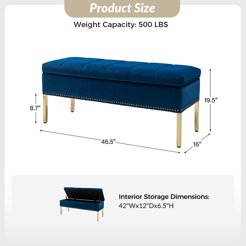 Egmund Upholstered Flip Top Storage Bench - Stylish Ottoman with Hidden Storage for Bedroom, Living Room & Entryway - Perfect for Home Organization & Extra Seating