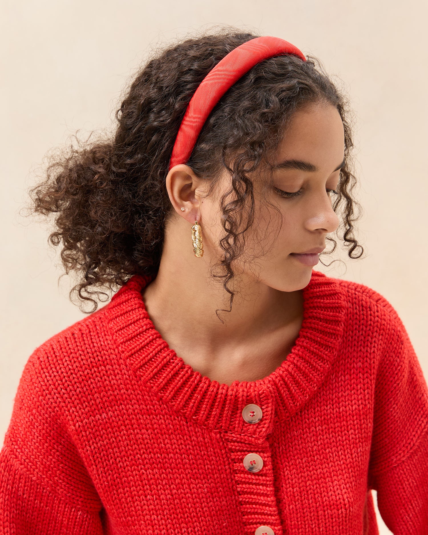 Marina Red Puffy Headband for Women - Soft & Comfortable Winter Head Wrap - Perfect for Cold Weather, Outdoor Activities, and Fashion Accessories