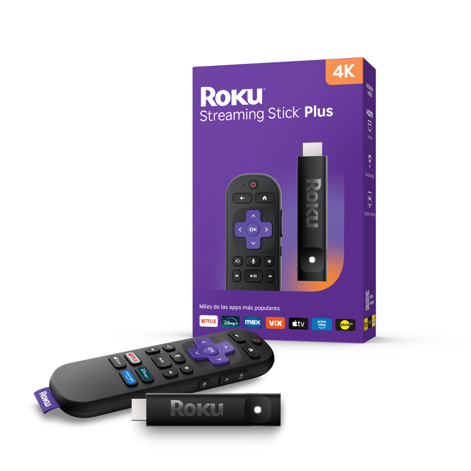 Roku Streaming Stick Plus 2025 | 4K Ultra HD Streaming Device with Voice Remote | Perfect for Netflix, Hulu & Disney+ on Smart TVs